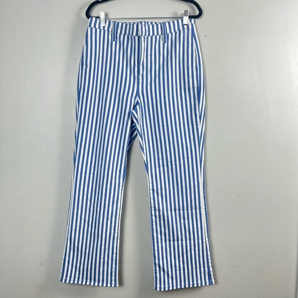 J Crew Slim demi-boot chino pant in stripe BR186 Size 29